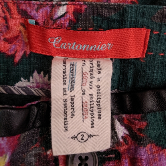 Cartonnier Green Floral Charlie Ankle Pants Size 2 - Picture 5 of 7